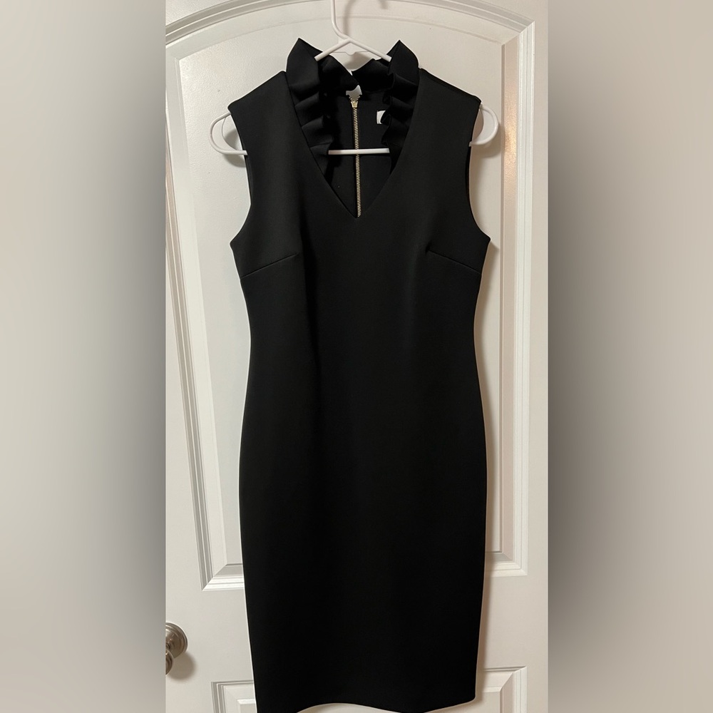 Calvin Klein Black V-Neck Mini Dress